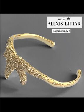 ALEXIS BITTAR • Royal Crown Crystal Encrusted Gold Cuff Bracelet